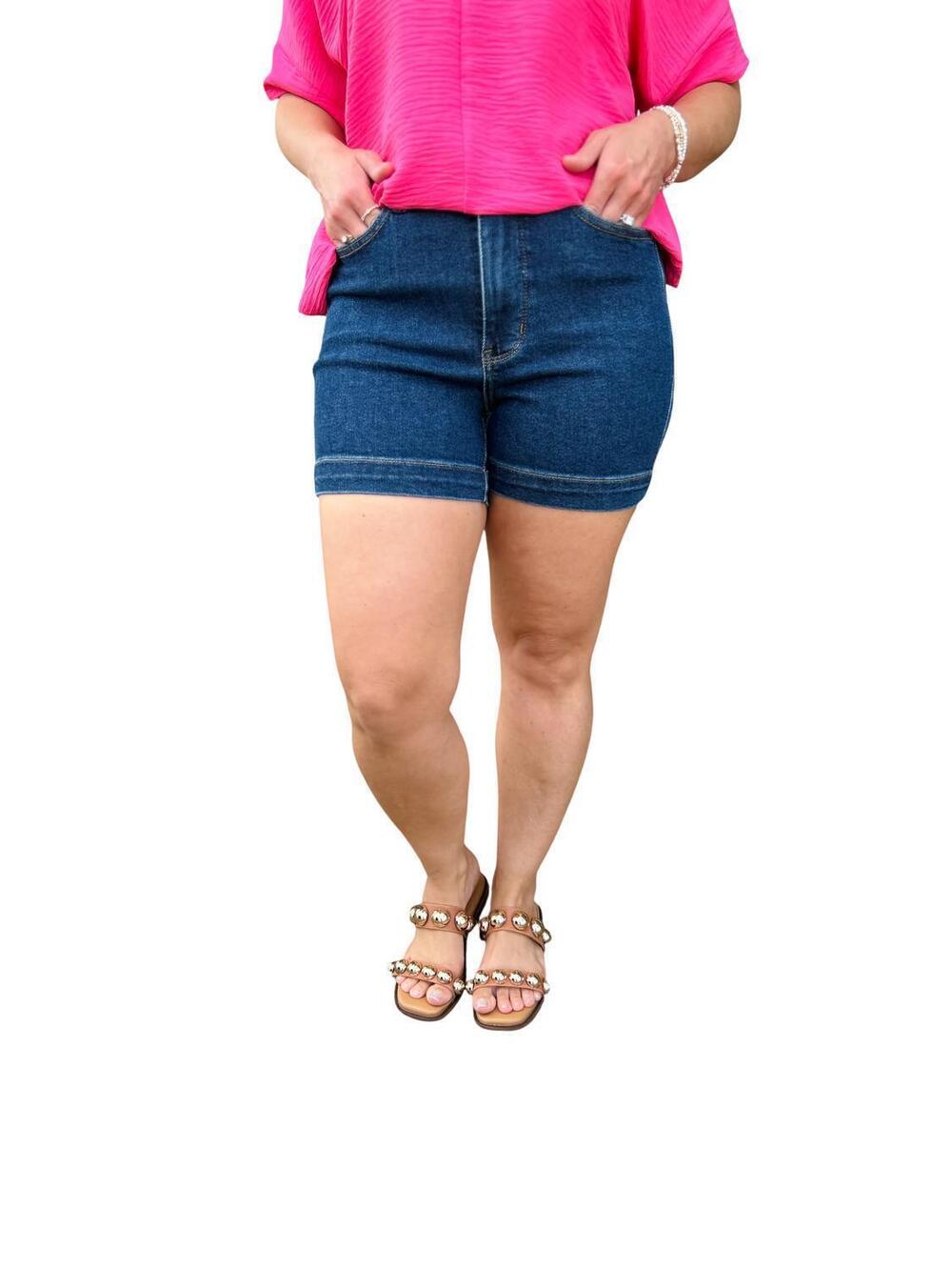 NEW JUDY BLUE women's tummy control shorts in blue